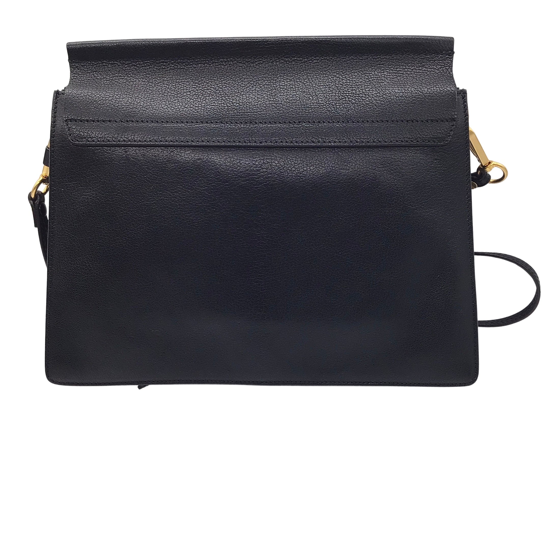 Chloe Black Faye Medium Leather Shoulder Bag