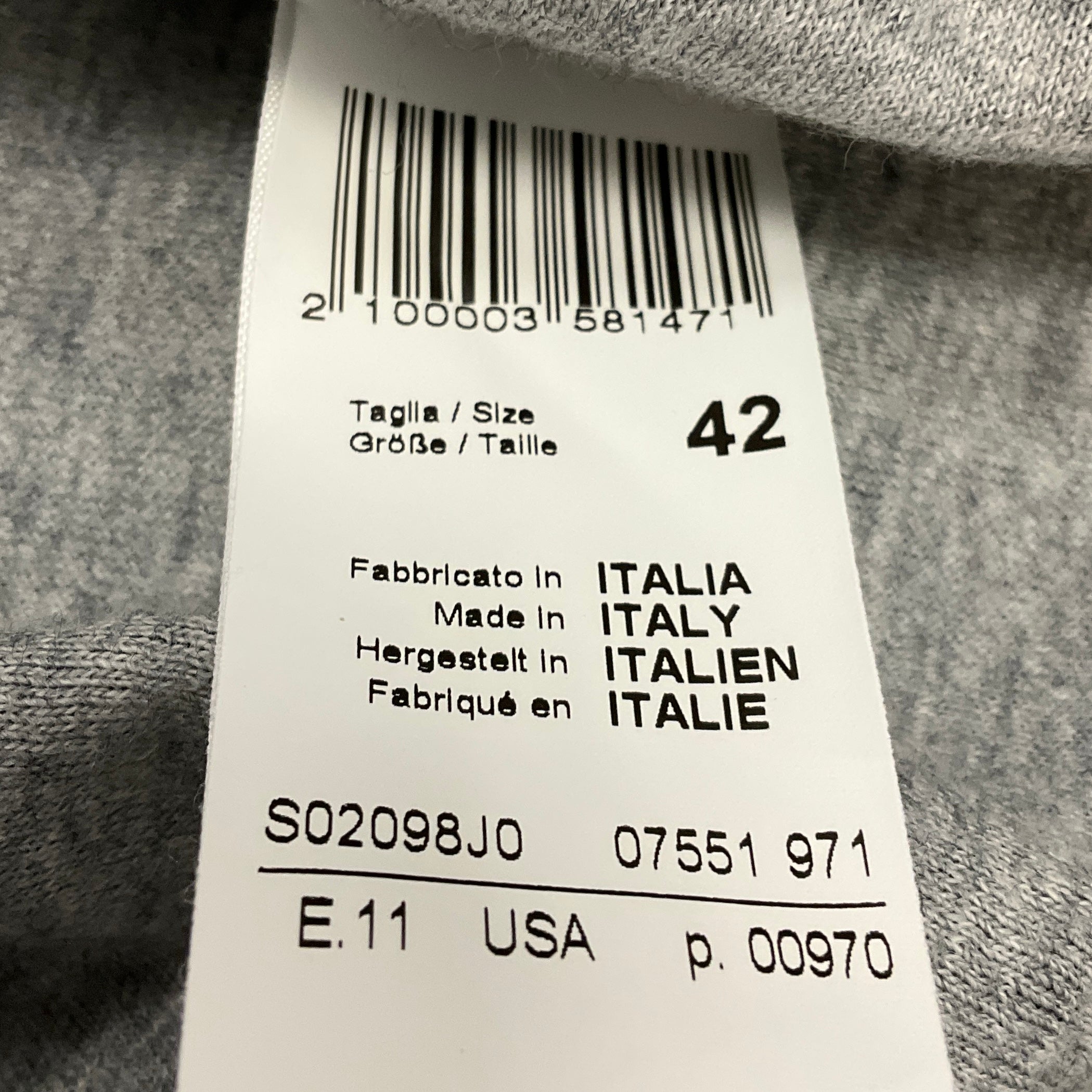 Peserico Grey Fluid Cotton Wool Jersey Dress