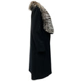 Load image into Gallery viewer, Sofia Cashmere Black Cashmere Coat with Fox Collar
