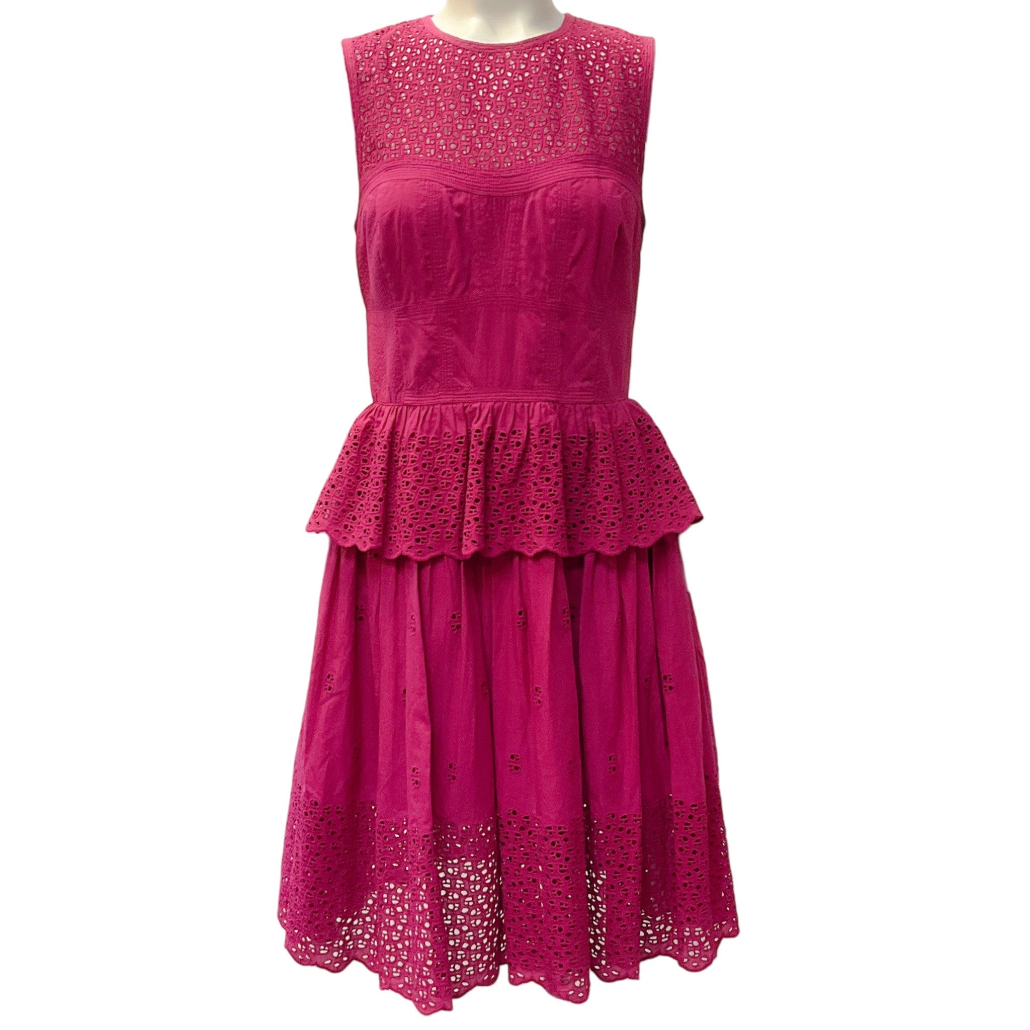 Ulla Johnson Magenta Ruby Eyelet Jessa Dress