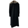 Load image into Gallery viewer, Sofia Cashmere Black Cashmere Coat with Fox Collar
