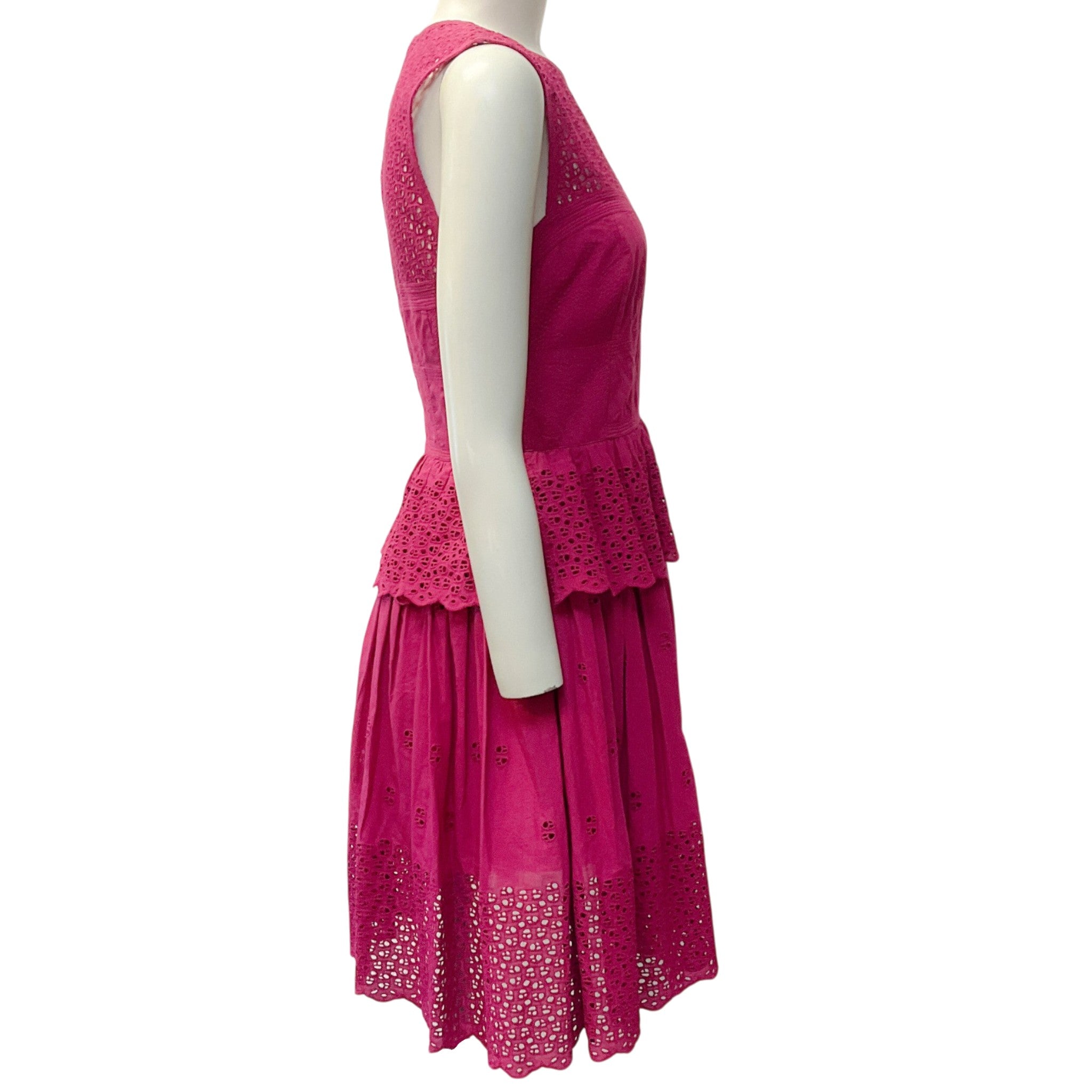 Ulla Johnson Magenta Ruby Eyelet Jessa Dress