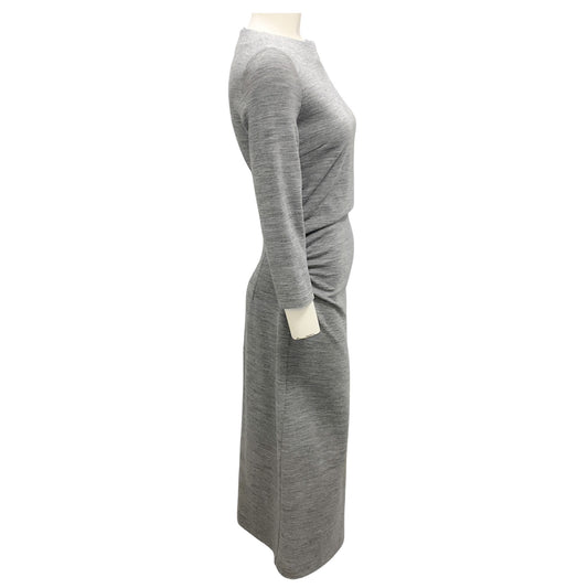 Peserico Grey Fluid Cotton Wool Jersey Dress
