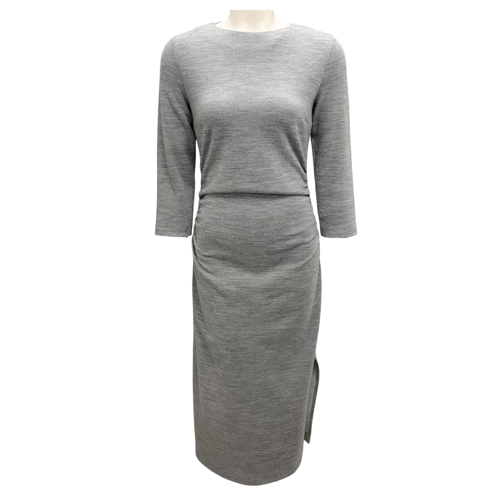 Peserico Grey Fluid Cotton Wool Jersey Dress