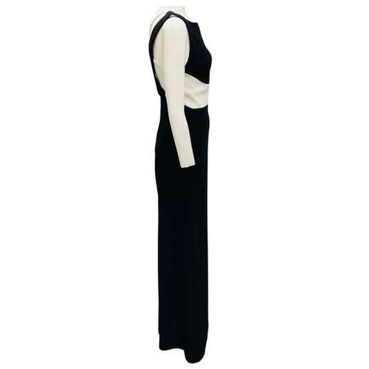 Roland Mouret Black / Cream Sleeveless Gown / Formal Dress