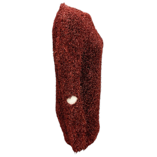 Stella McCartney Copper Metallic Knit Tinsel Opalescent Crewneck Sweater