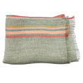 Load image into Gallery viewer, Loro Piana Green / Coral Fringed Flax and Silk Large Scarf
