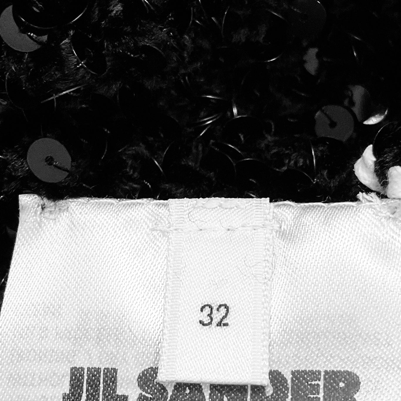 Jil Sander Black Sequined Open Hand Knit Jumper