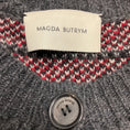 Load image into Gallery viewer, Magda Butrym Charcoal Grey / Red Multi Fairisle Knit Cardigan Sweater
