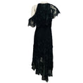 Load image into Gallery viewer, Zimmermann Black Floral Embroidered Sheer Silk Chiffon Asymmetric Midi Dress
