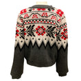 Load image into Gallery viewer, Magda Butrym Charcoal Grey / Red Multi Fairisle Knit Cardigan Sweater
