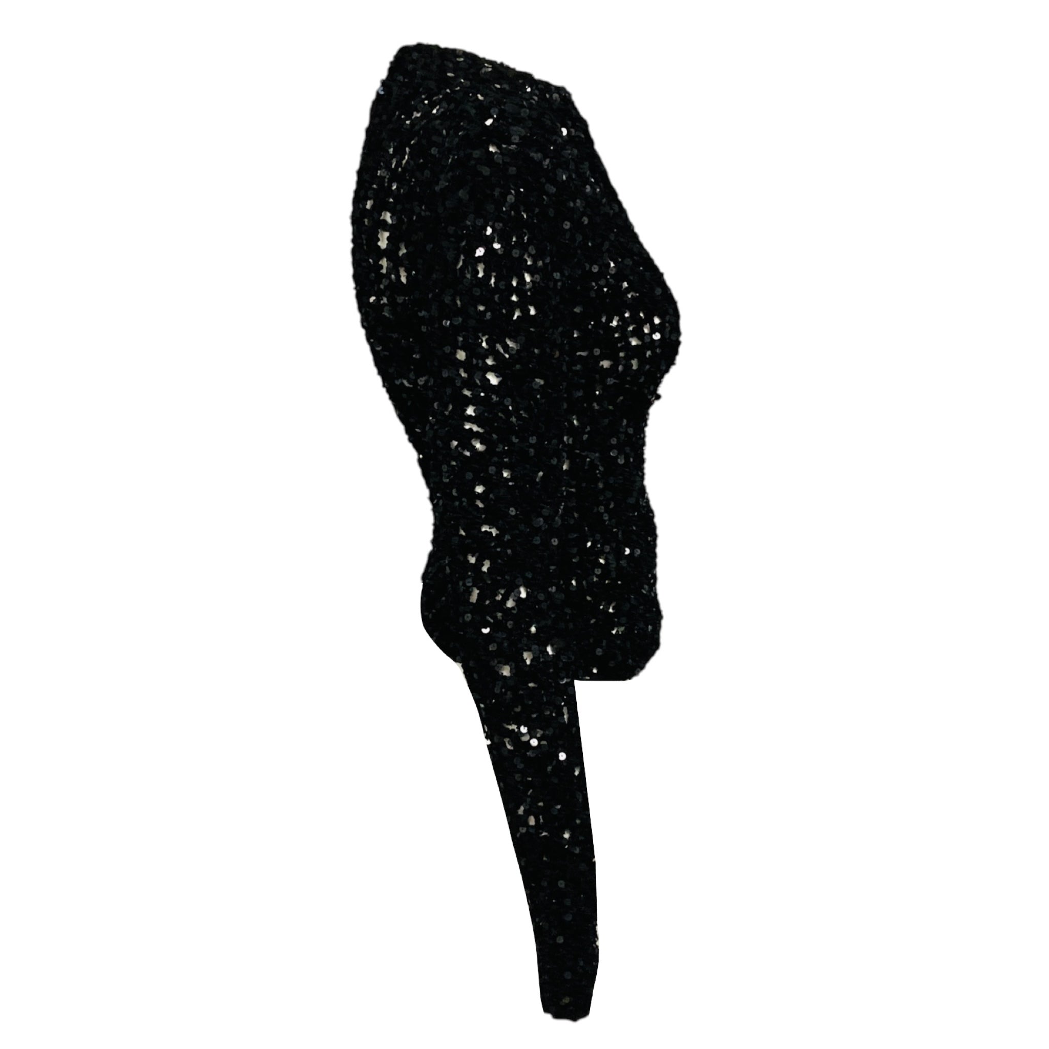Jil Sander Black Sequined Open Hand Knit Jumper