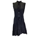 Load image into Gallery viewer, UNTTLD Black Sleeveless Button-Front Asymmetric Hem Midi Dress

