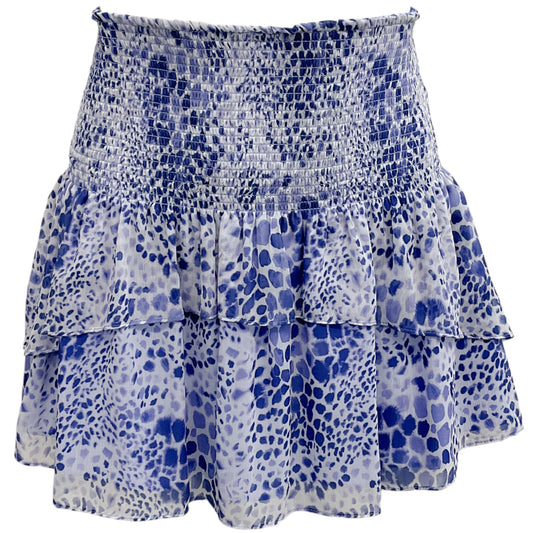 Ramy Brook Blue / White Ruched Mini Skirt