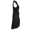 Load image into Gallery viewer, UNTTLD Black Sleeveless Button-Front Asymmetric Hem Midi Dress
