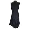 Load image into Gallery viewer, UNTTLD Black Sleeveless Button-Front Asymmetric Hem Midi Dress
