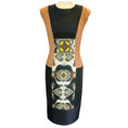 Load image into Gallery viewer, Etro Tan / Black Multi Printed Colorblock Midi Dress
