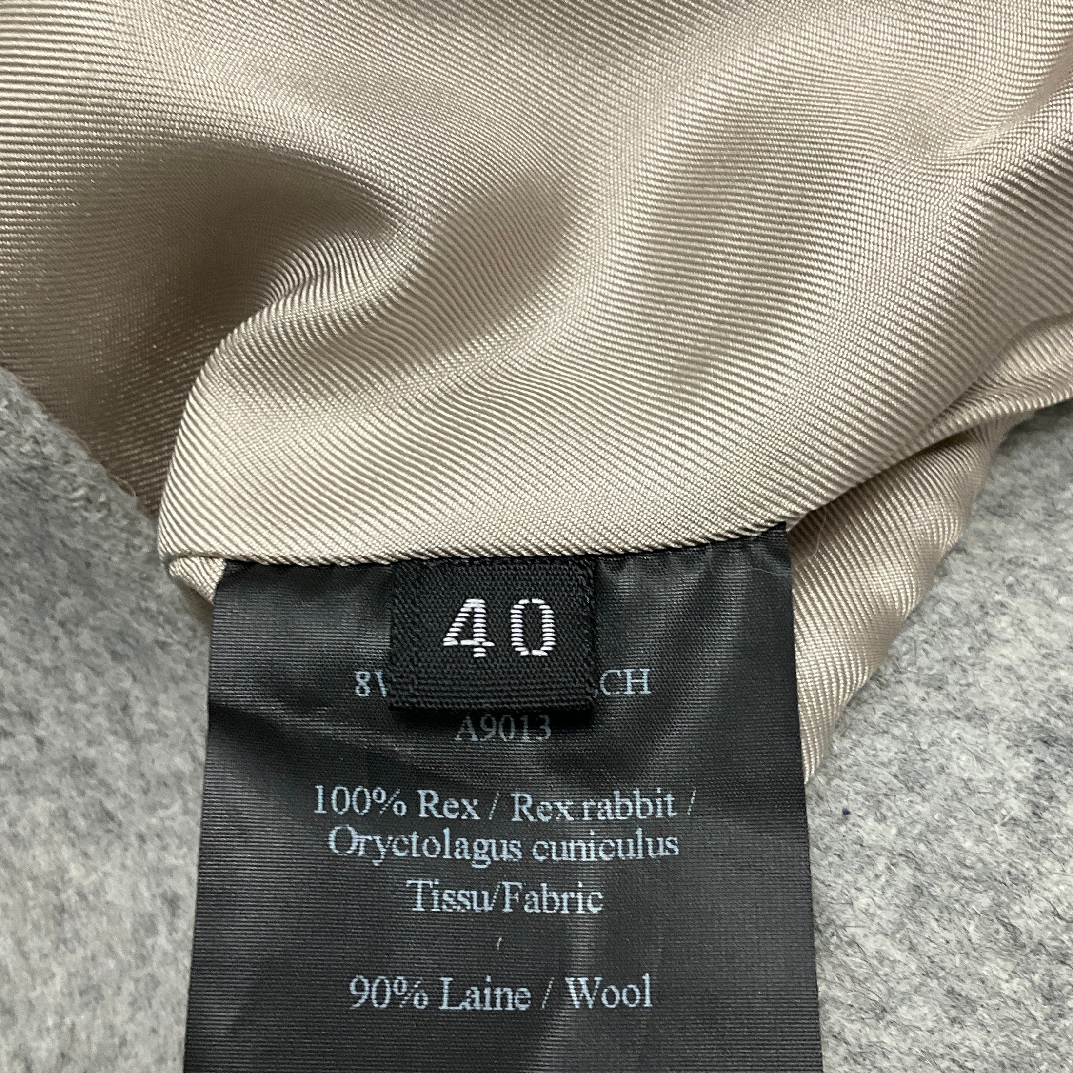 Yves Salomon Light Grey Rabbit Fur and Wool Long Vest