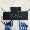 Load image into Gallery viewer, Nili Lotan Cream / Blue Lanette Embroidered Top
