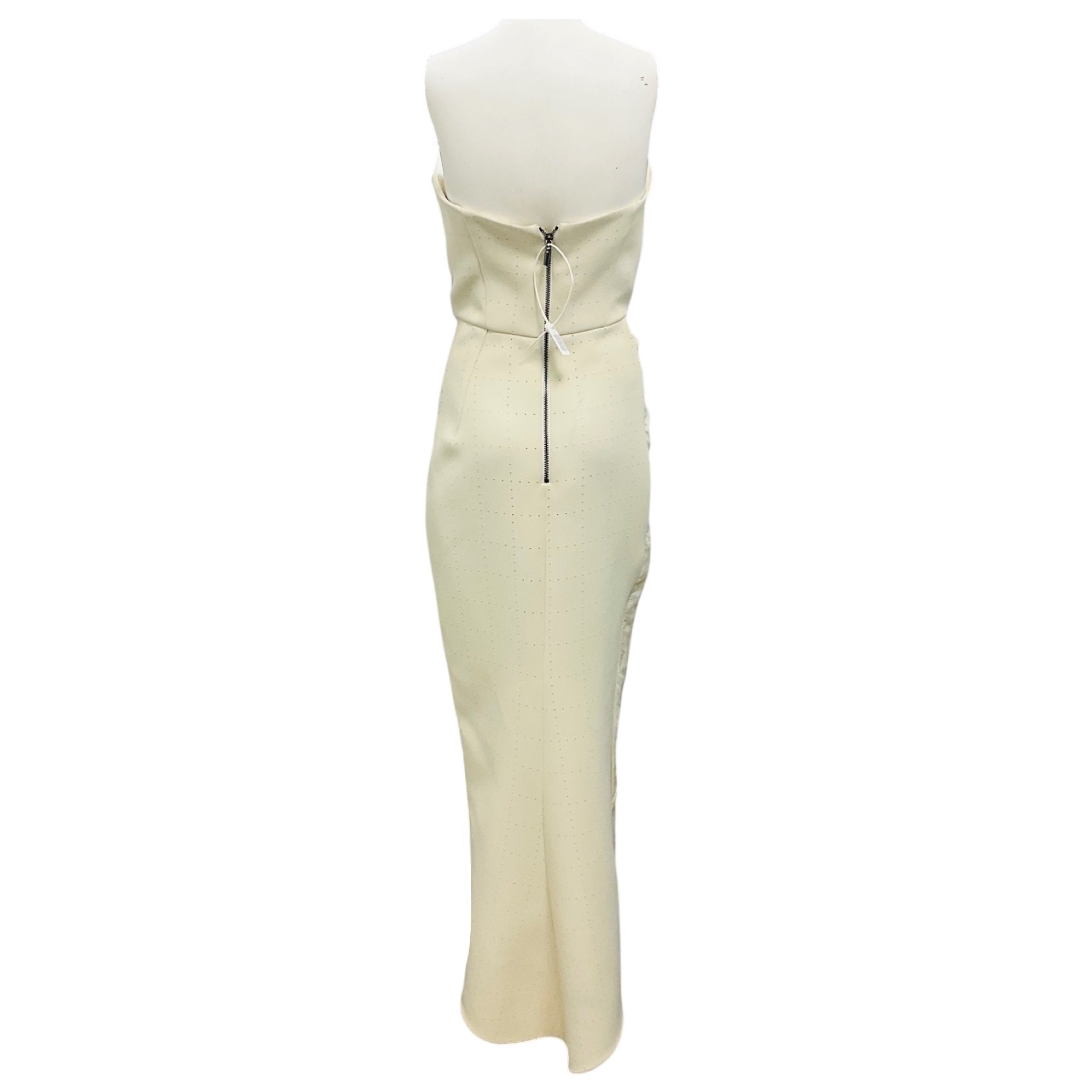 Maticevski Ivory Plaster Puncture Strapless Nightshift Gown