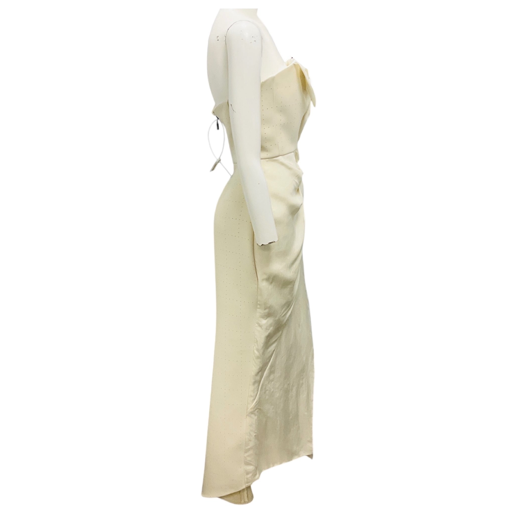Maticevski Ivory Plaster Puncture Strapless Nightshift Gown