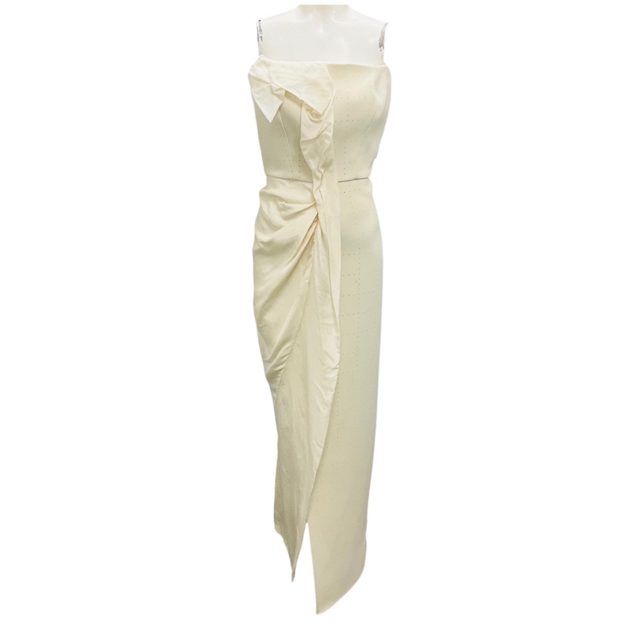 Maticevski Ivory Plaster Puncture Strapless Nightshift Gown