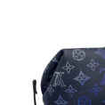 Load image into Gallery viewer, Louis Vuitton Navy Blue / Silver Chain Mahina Leather Bella Bucket Bag with Pouch
