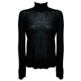 Load image into Gallery viewer, Toteme Black Slit Sleeve Turtleneck Sweater

