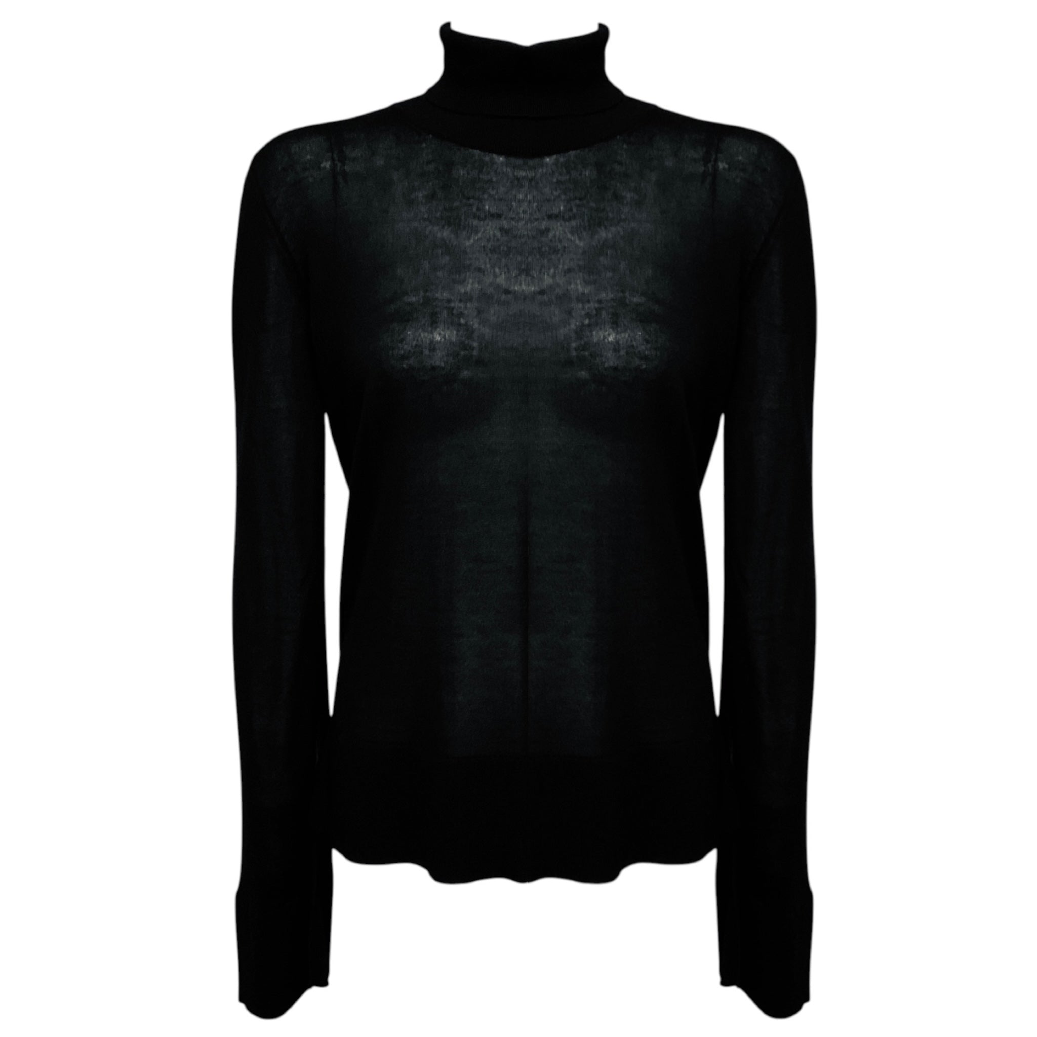 Toteme Black Slit Sleeve Turtleneck Sweater