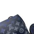 Load image into Gallery viewer, Louis Vuitton Navy Blue / Silver Chain Mahina Leather Bella Bucket Bag with Pouch
