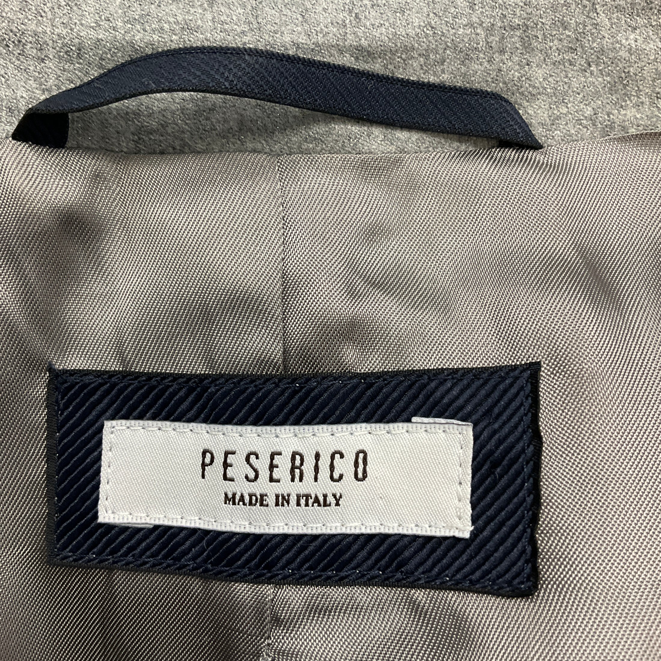 Peserico Grey Shimmer Wool Jacket and Pants Suit Set