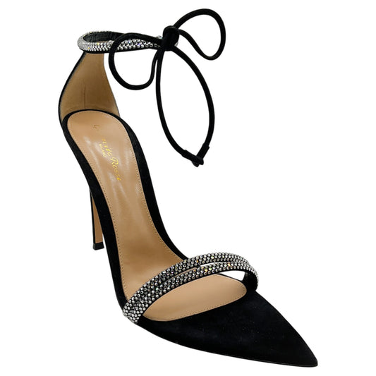 Gianvito Rossi Black Suede Montecarlo Sandals
