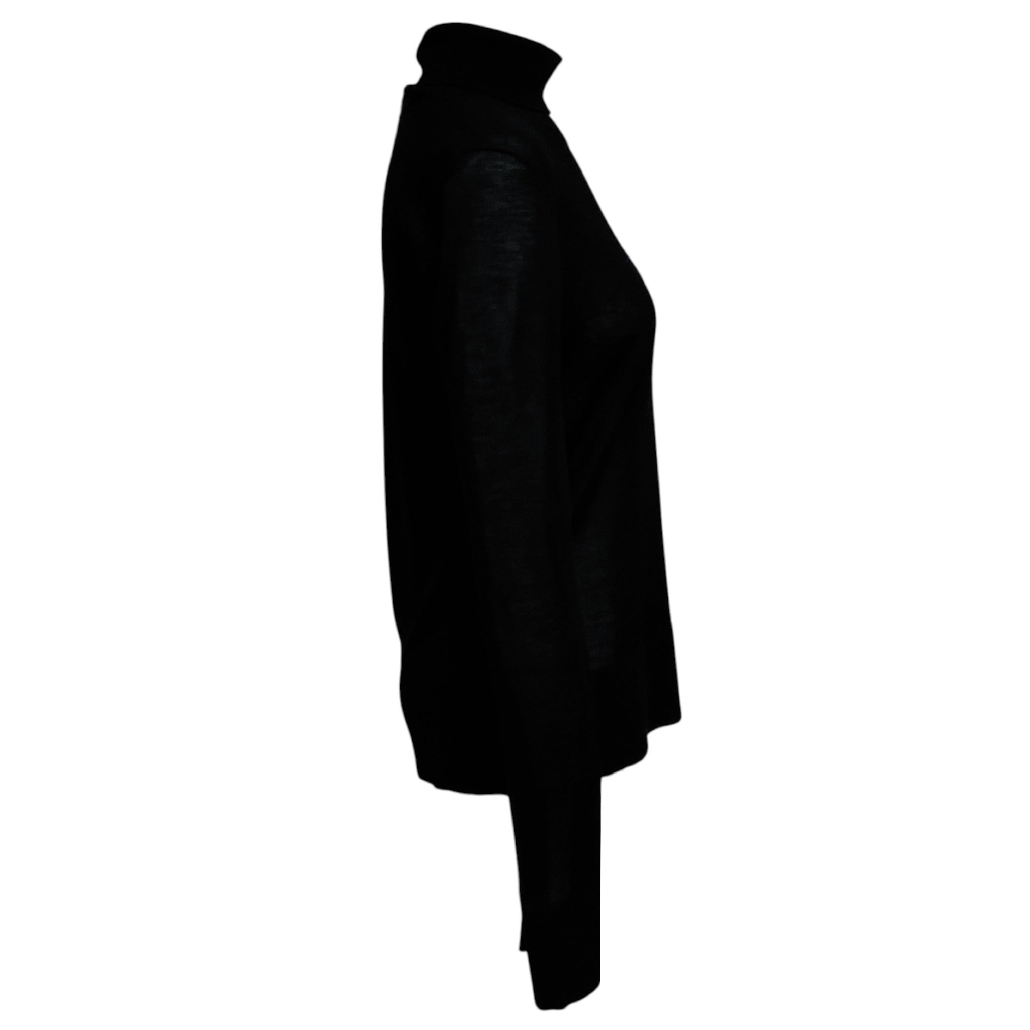 Toteme Black Slit Sleeve Turtleneck Sweater