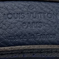Load image into Gallery viewer, Louis Vuitton Navy Blue / Silver Chain Mahina Leather Bella Bucket Bag with Pouch
