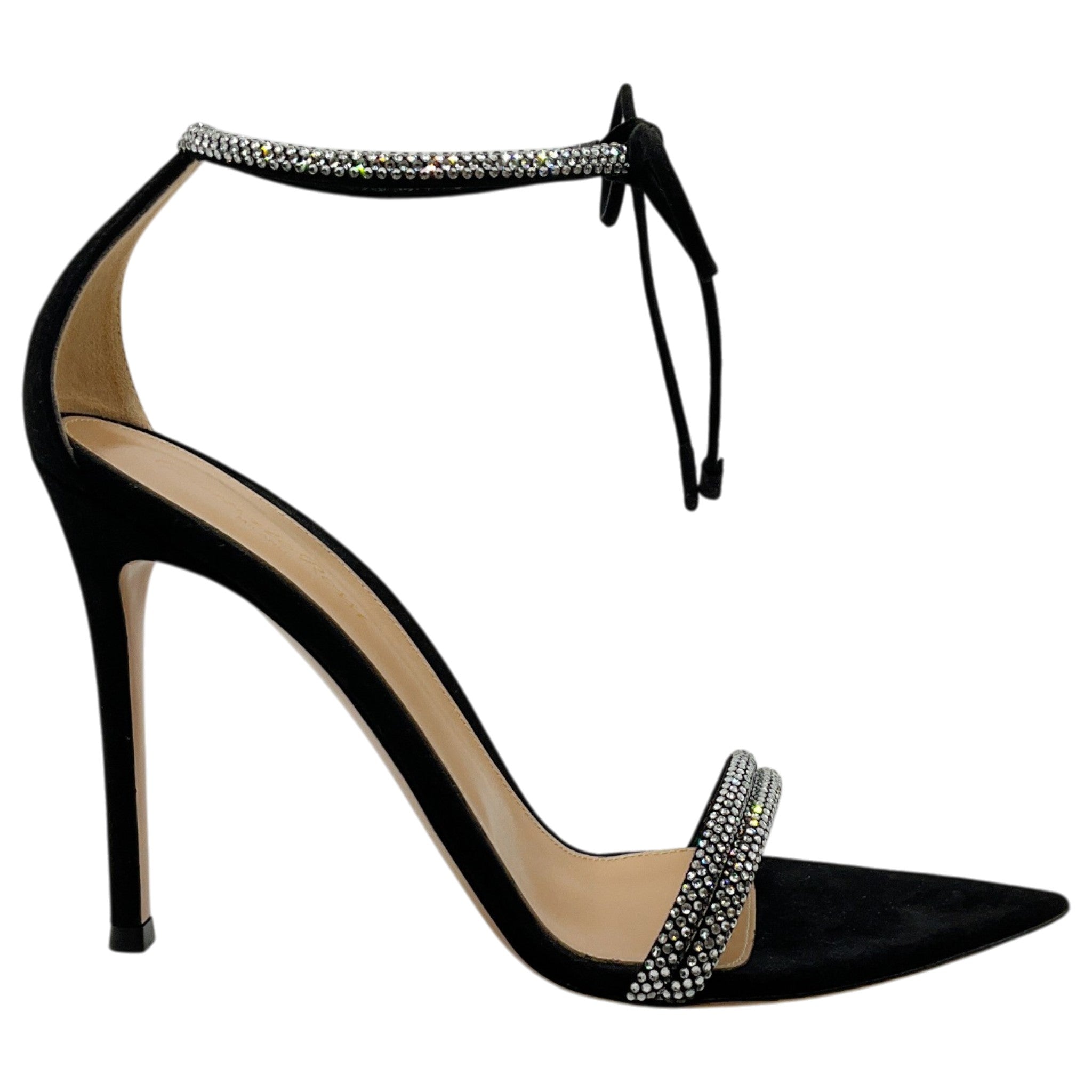 Gianvito Rossi Black Suede Montecarlo Sandals