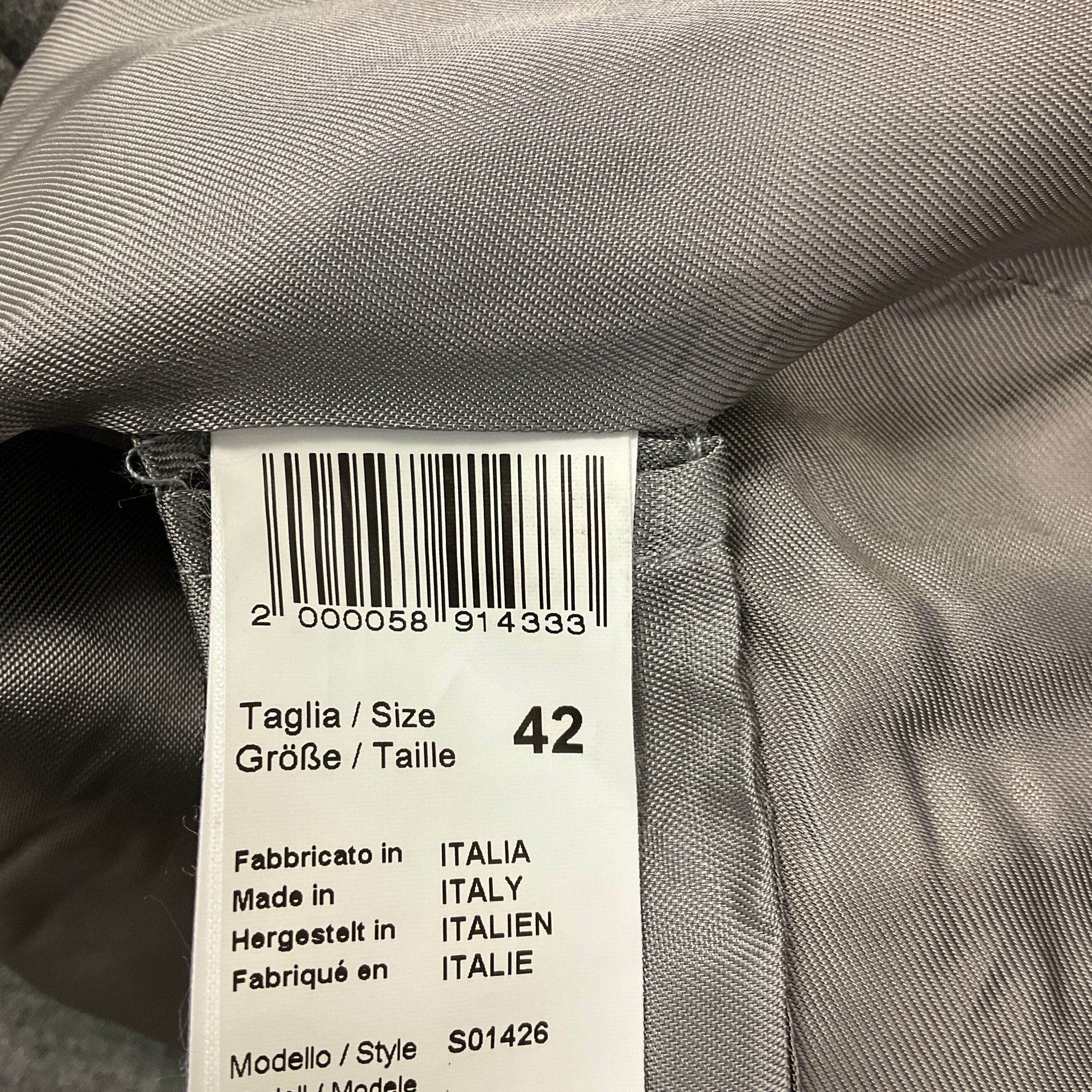 Peserico Grey Shimmer Wool Jacket and Pants Suit Set