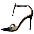 Load image into Gallery viewer, Gianvito Rossi Black Suede Montecarlo Sandals
