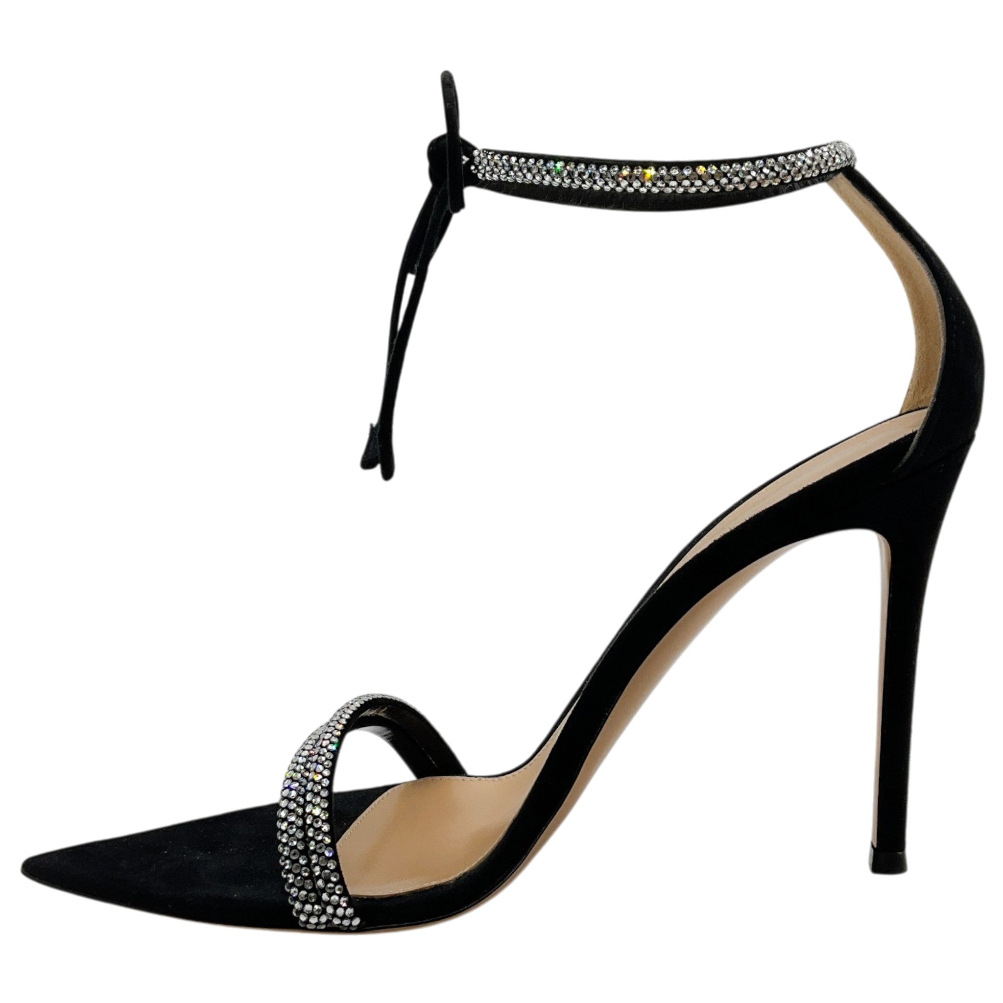 Gianvito Rossi Black Suede Montecarlo Sandals
