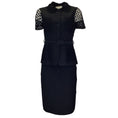 Load image into Gallery viewer, Cheap and Chic by Moschino Black Lace Detail Belted Crepe Skirt Set
