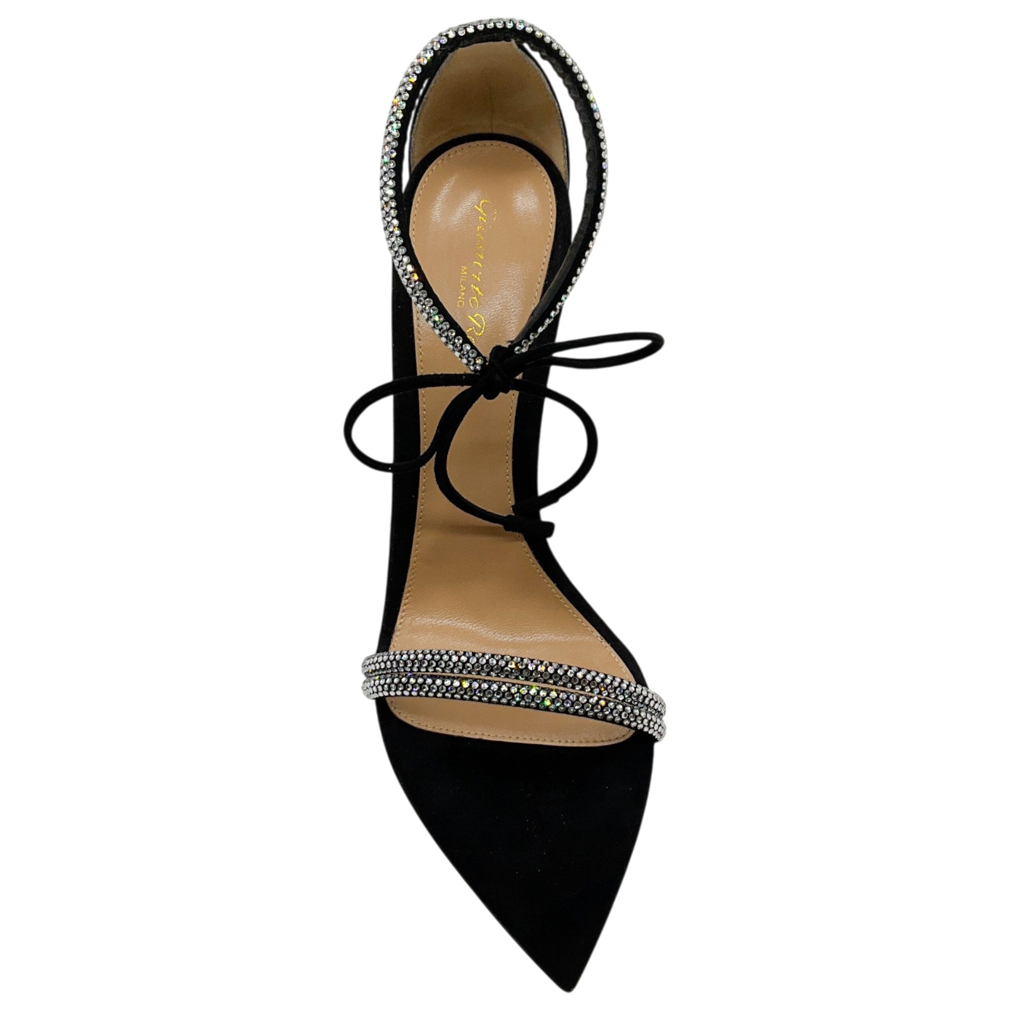 Gianvito Rossi Black Suede Montecarlo Sandals