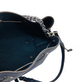 Load image into Gallery viewer, Louis Vuitton Navy Blue / Silver Chain Mahina Leather Bella Bucket Bag with Pouch
