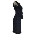 Load image into Gallery viewer, Cheap and Chic by Moschino Black Lace Detail Belted Crepe Skirt Set
