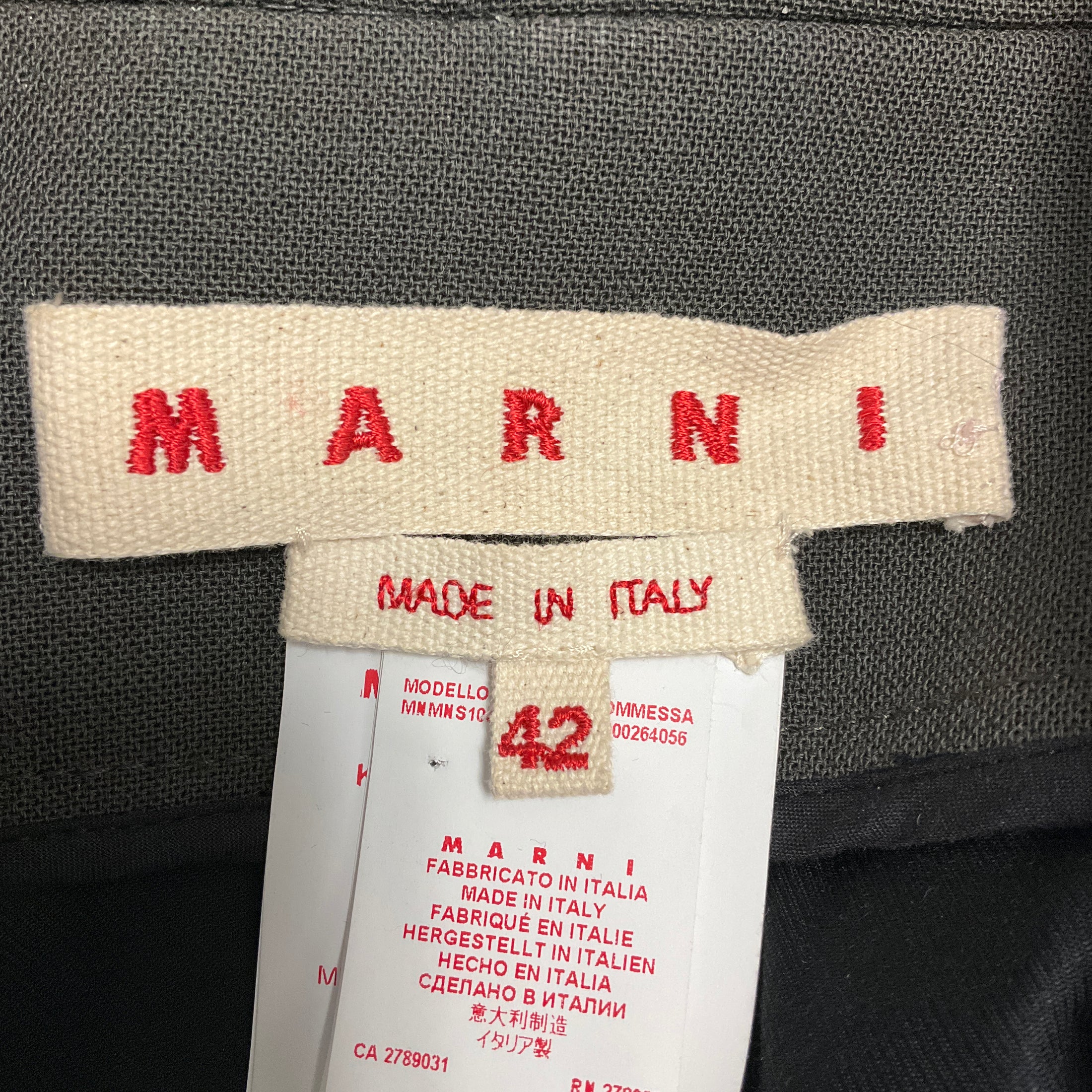 Marni Olive Green / Black Goat Fur and Wool Cape