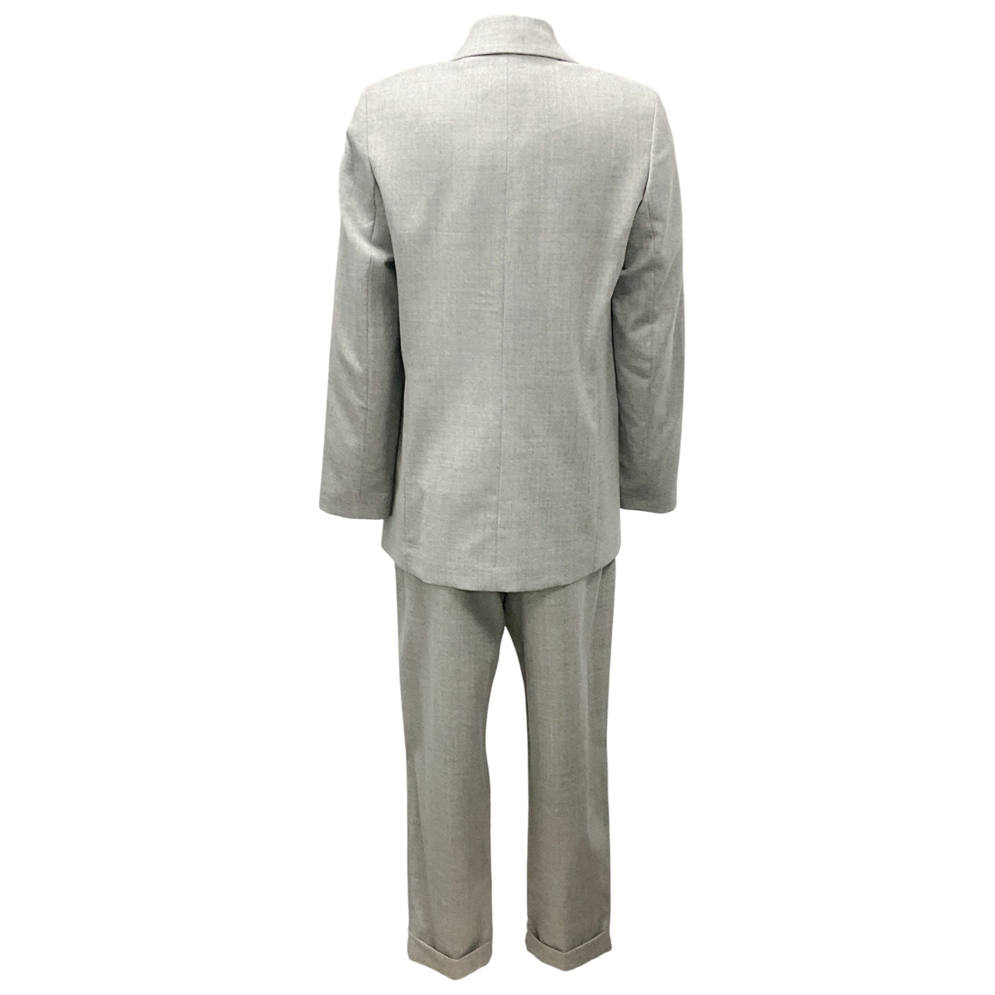Peserico Grey Shimmer Wool Jacket and Pants Suit Set