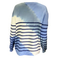 Load image into Gallery viewer, Prabal Gurung Blue / Ivory / Navy Blue Multi Striped Tie Dyed Long Sleeved Wool and Cashmere Knit Sweater
