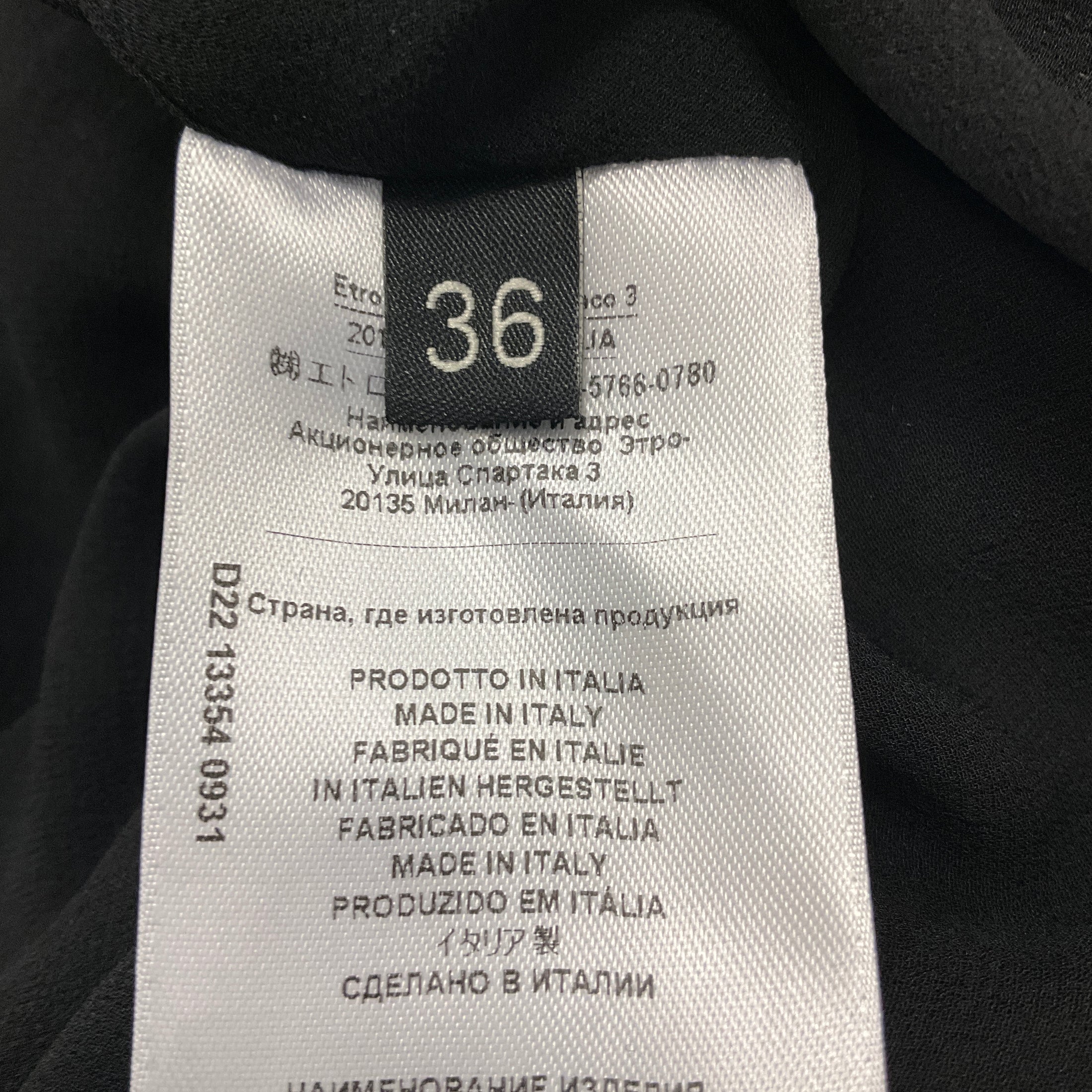 Etro Black / Silver Long Sleeved Velvet Maxi Dress