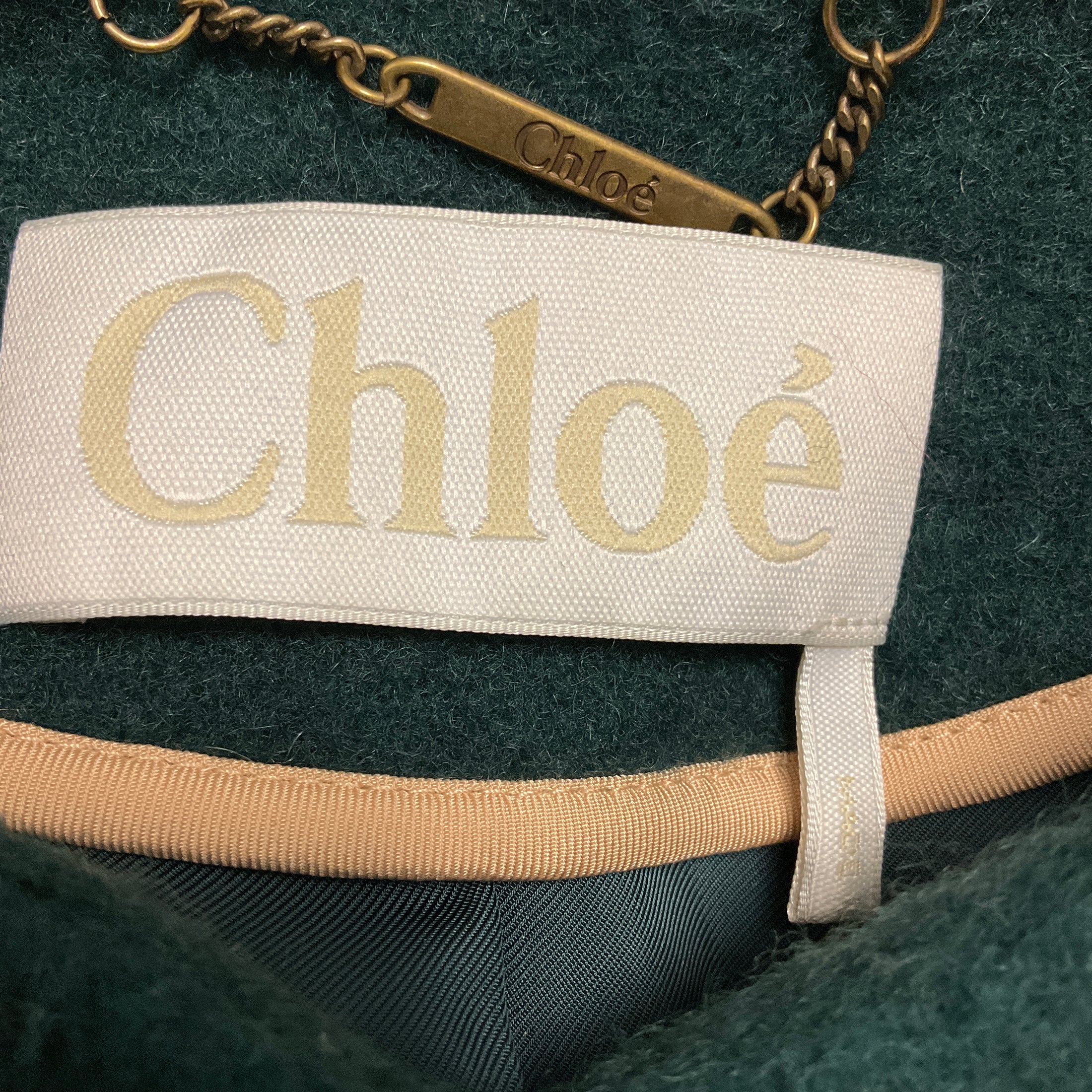 Chloe Lightless Green Wool and Mohair Cape