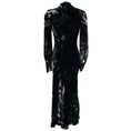 Load image into Gallery viewer, Etro Black / Silver Long Sleeved Velvet Maxi Dress

