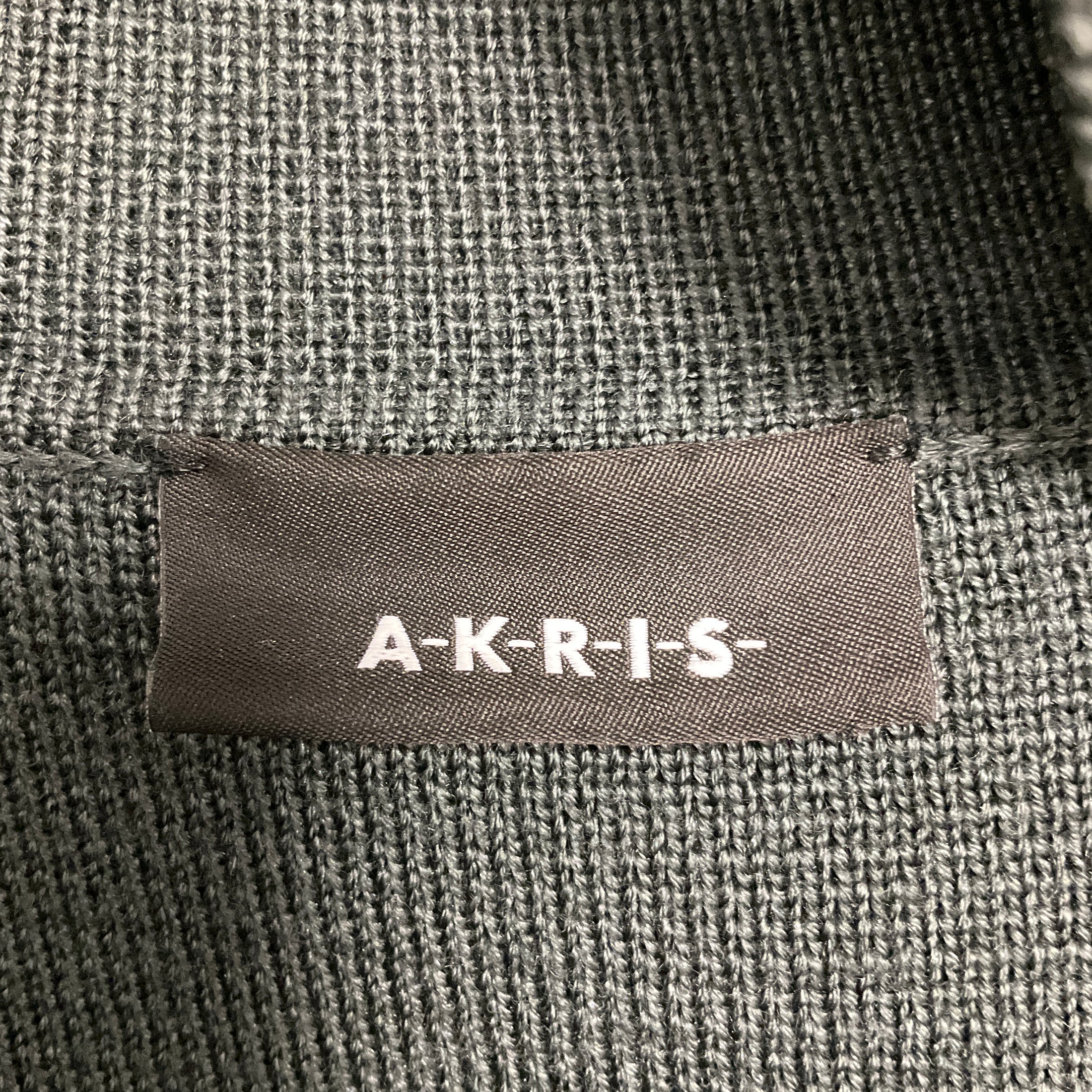 Akris Olive Green Zip Front Wool and Silk Knit Mid Length Coat with Belt