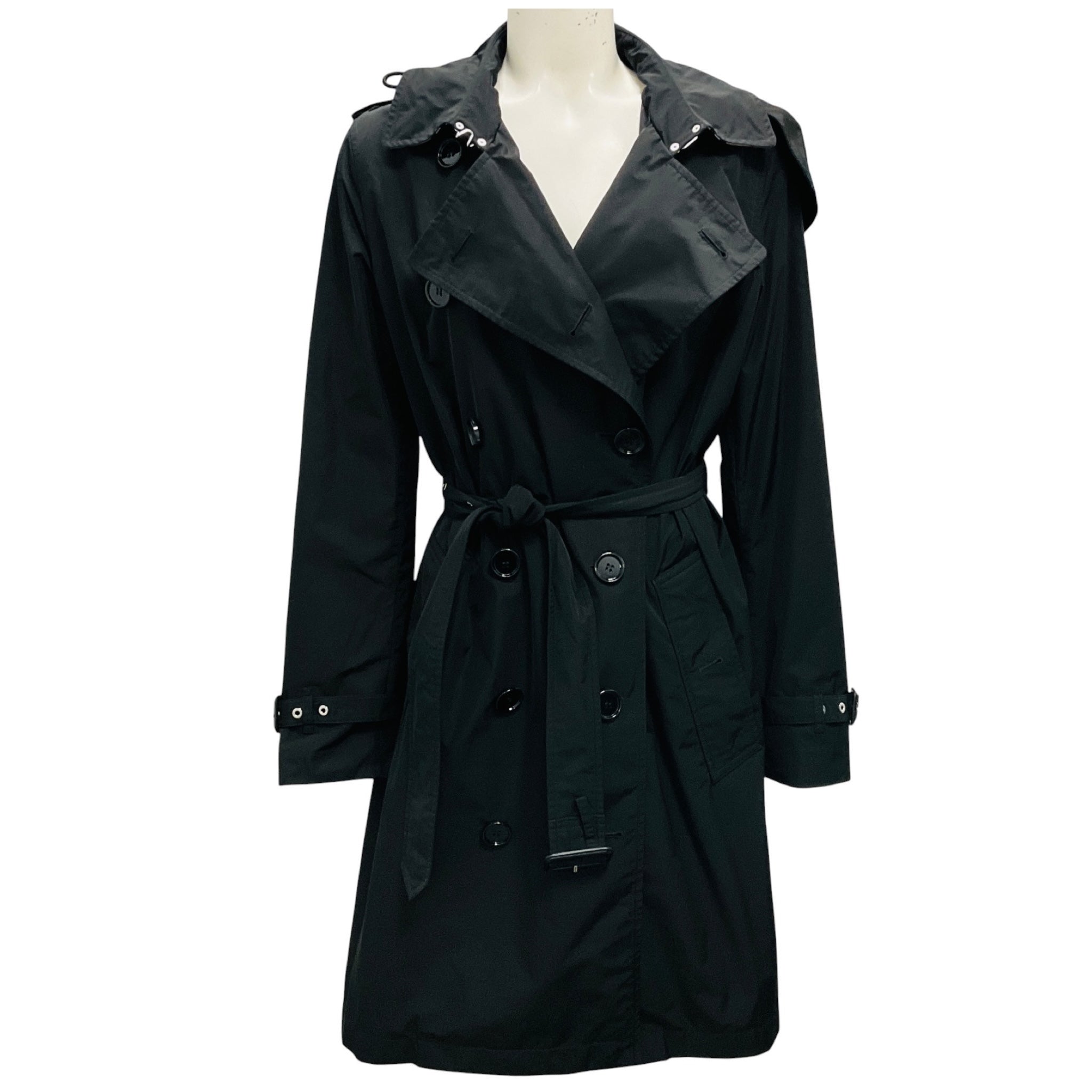 Burberry Black Kensington Taffeta Trench Coat